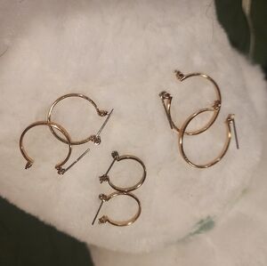 Elegant Gold Hoop Earrings Set